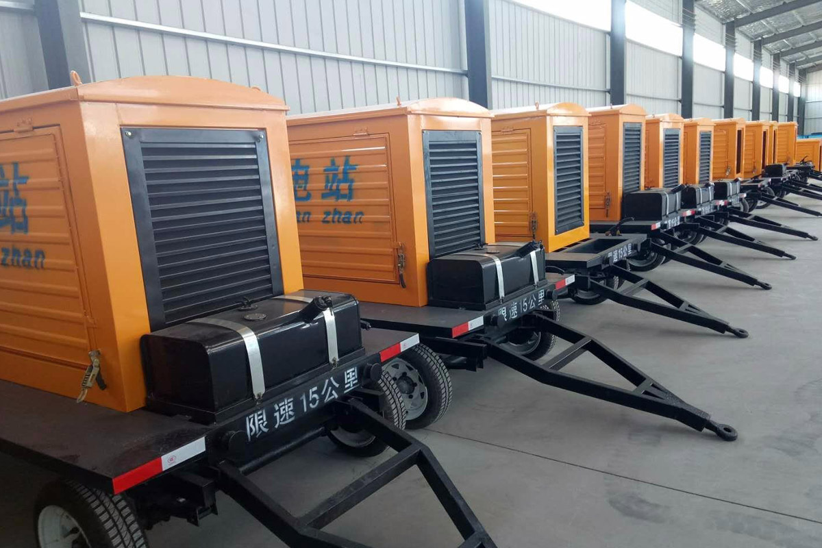 万冲镇发电机租赁施工现场